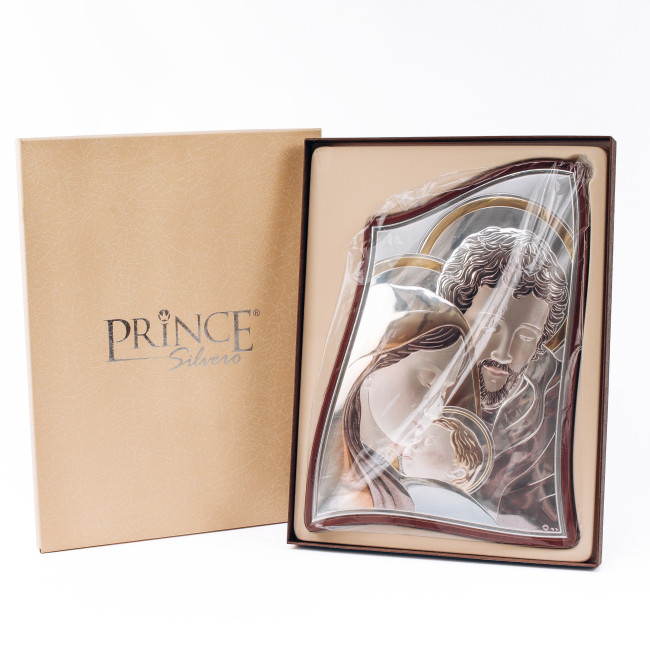 Ікона "Святе Сімейство"  6х7,5см срібний оклад, вкритий емаллю