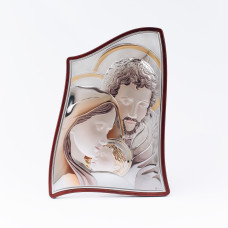 Ікона "Святе Сімейство"  6х7,5см срібний оклад, вкритий емаллю