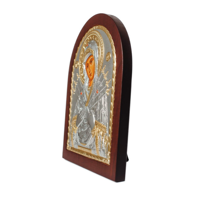 Срібна ікона Семистрільна Божа Матір (Греція) з позолотою 25х20см