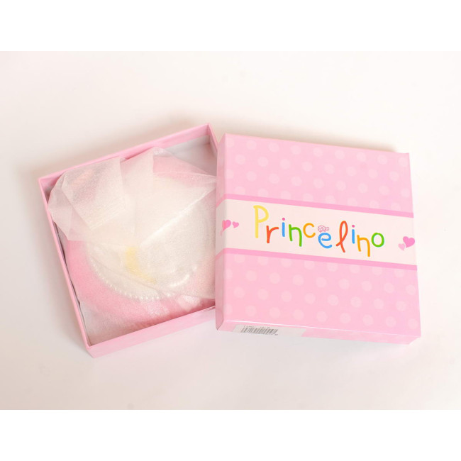 Дитяча срібна іконка Марії з Дитиною d10,5см на рожевій подушечці з музикою