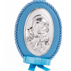 Божья Матерь Умиление  8X11 Детская Иконка на синей подушечке