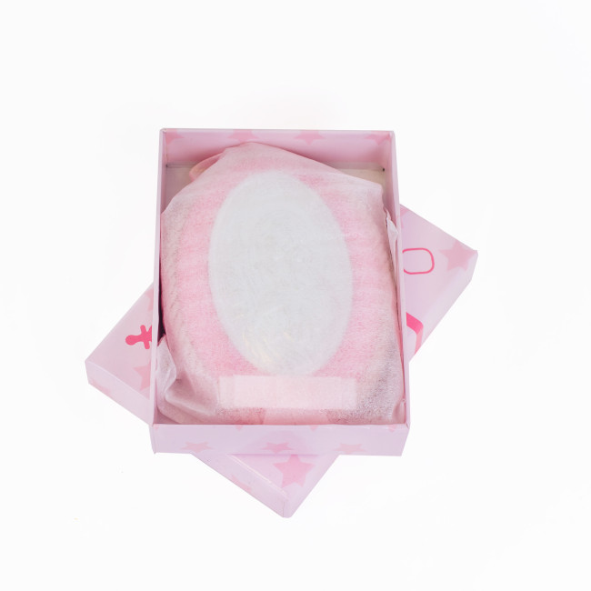 Срібна дитяча іконка Мадонна з Немовлям 8х11см на рожевій подушечці для дівчинки