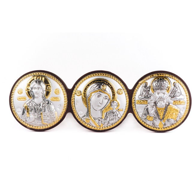 Іконки в машину купити триптих, іконостас - автомобільна ікона 9,5х3,5см