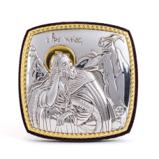 Ікона Святого Іллі 5х5см - срібна з позолотою