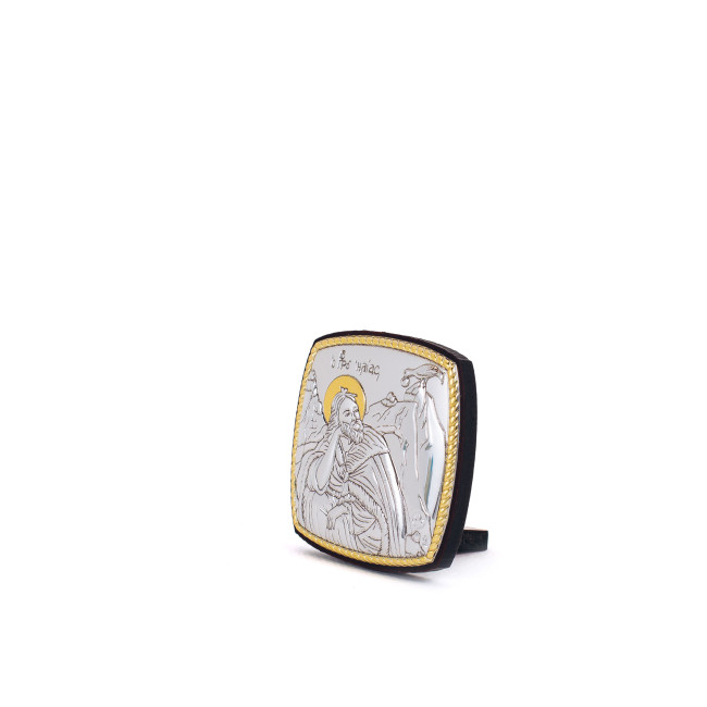 Ікона Святого Іллі 5х5см - срібна з позолотою