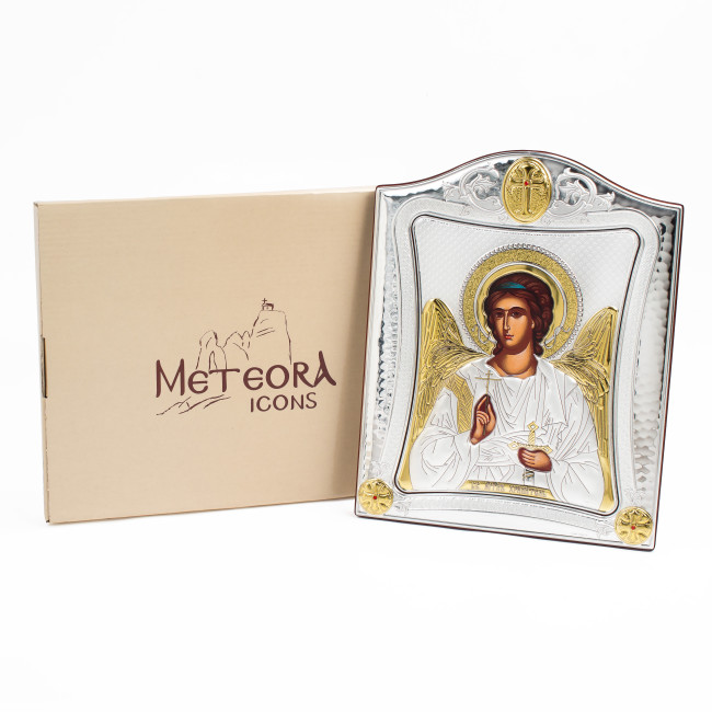 Ікона Ангела Охоронця 20x25см в срібній рамці з позолотою 