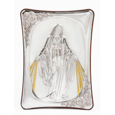 Срібна Ікона Божої Матері Непорочне Зачаття 7х10см