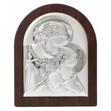 Срібна ікона Свята Сім'я 20x25см