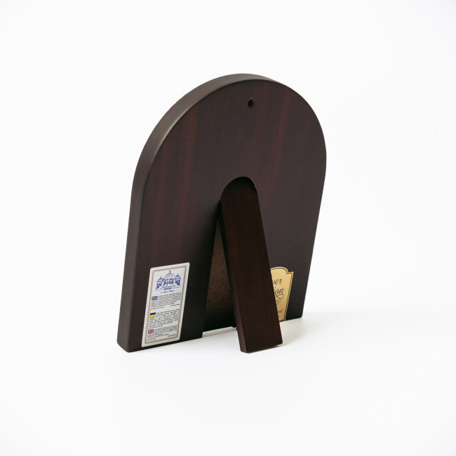 Серебряная икона Святая Семья арочной формы 25х20см на дереве с рамкой EP5-188XBG/S