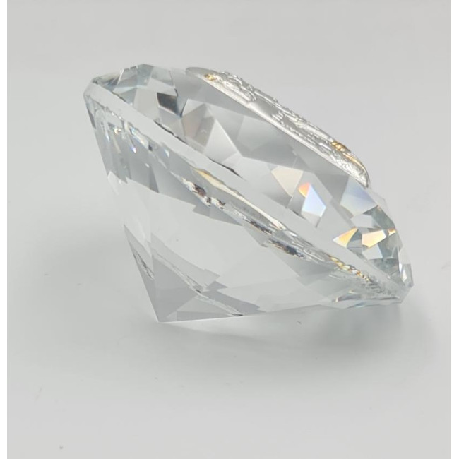 Ікона Миколая Чудотворця срібна в кришталі 6,1х6,1 см