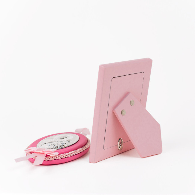 Подарунковий набір срібна рамка для фото 9,2 х12, 5 см ікона на подушечці 8х10 см