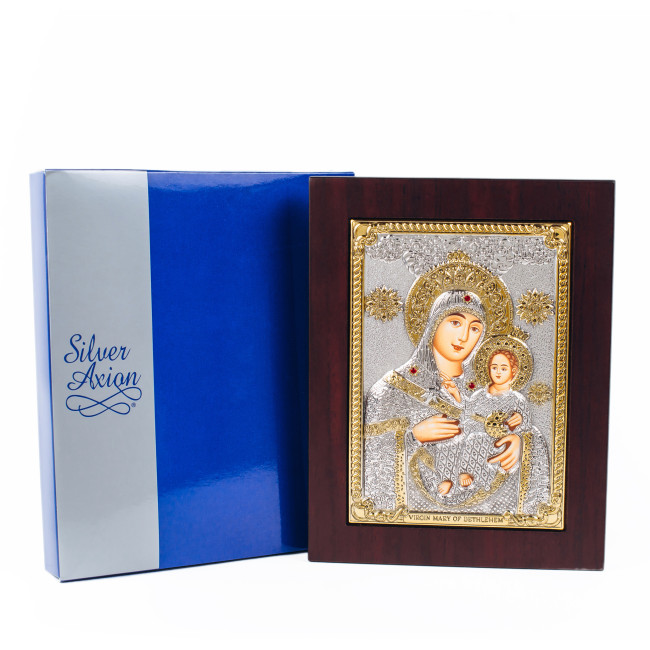 Ікона Божої Матері " Віфлеємська 19х15,6см у срібному окладі
