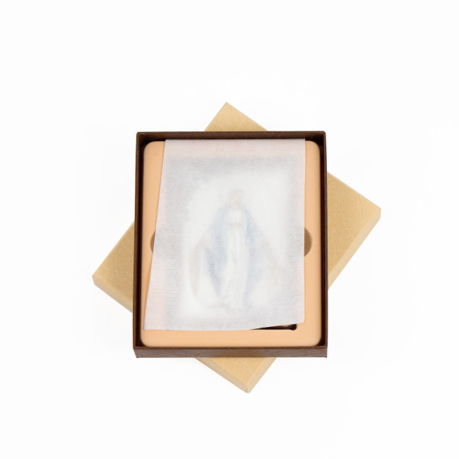 Срібна Ікона Божої Матері Непорочне Зачаття з емаллю 7х10см