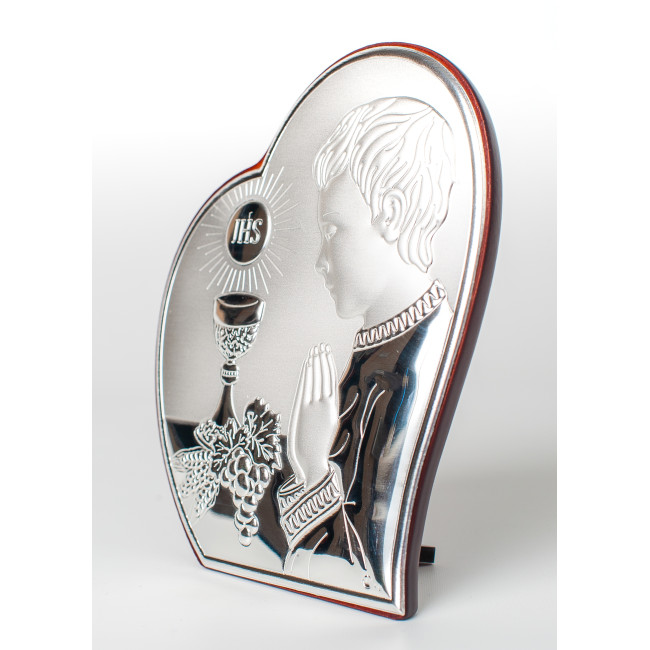 Срібна Ікона "Перше Причастя" 8,5х10,7см для хлопчика