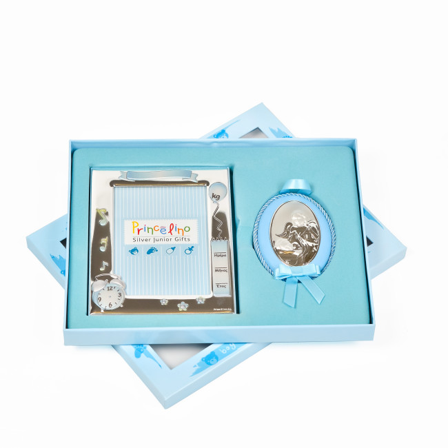 Подарунковий Набір - Срібна Рамка 13х17см для фото 9х13 та ікона на подушечці 8х10 см