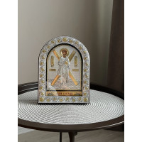 Святой Андрей Первозванный 15,5x12см серебряная икона под стеклом