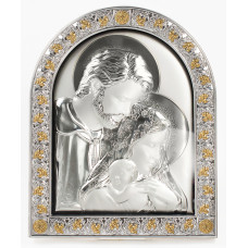 Свята Сім'я 26х21см Італійська під склом в білій шкірі