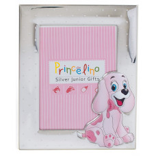 Дитяча Фоторамка 13х18см для дівчинки срібна в розовому кольорі