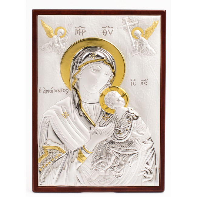  Неустанної Допомонги "Страсна" Божа Марів 16x22см в сріблі з позолотою праямокутної форми