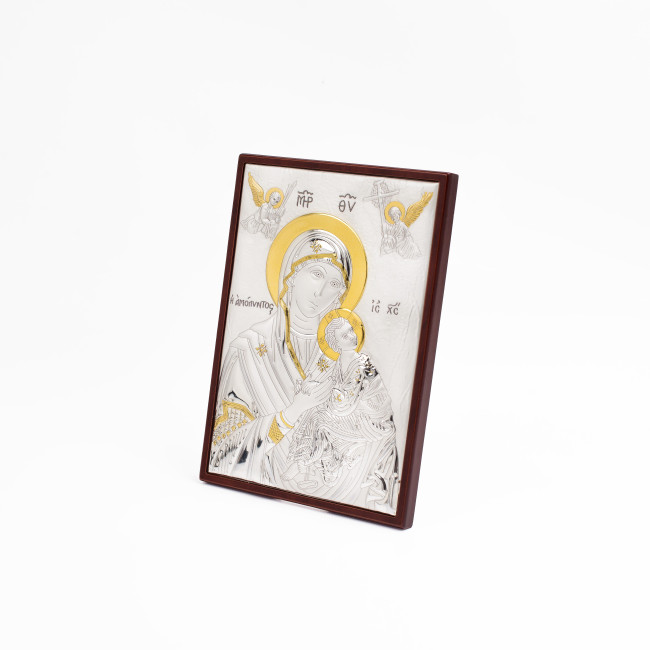  Неустанної Допомонги "Страсна" Божа Марів 16x22см в сріблі з позолотою праямокутної форми