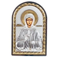 Святая Матрона 4х6см арочной формы на пластиковом киоте