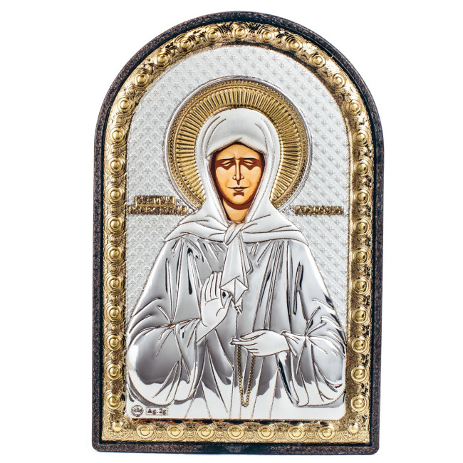 Икона Свята Матрона 4х6см аркової форми на пластику MA/E1112-2OX