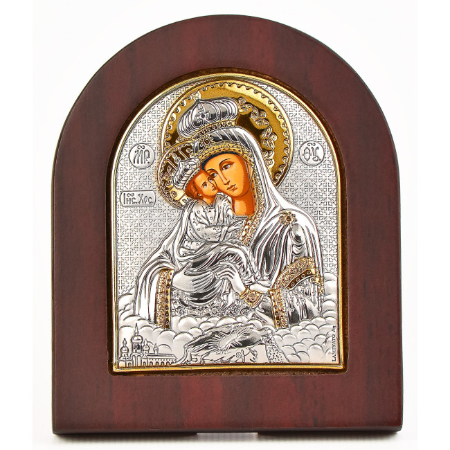 Почаївська Ікона Пресвятої Богородиці 20х25см арочної форми на дереві