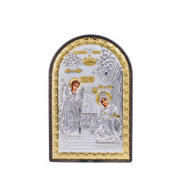 Икона Благовещения Божией Матери 4,2х5,8см арочной формы