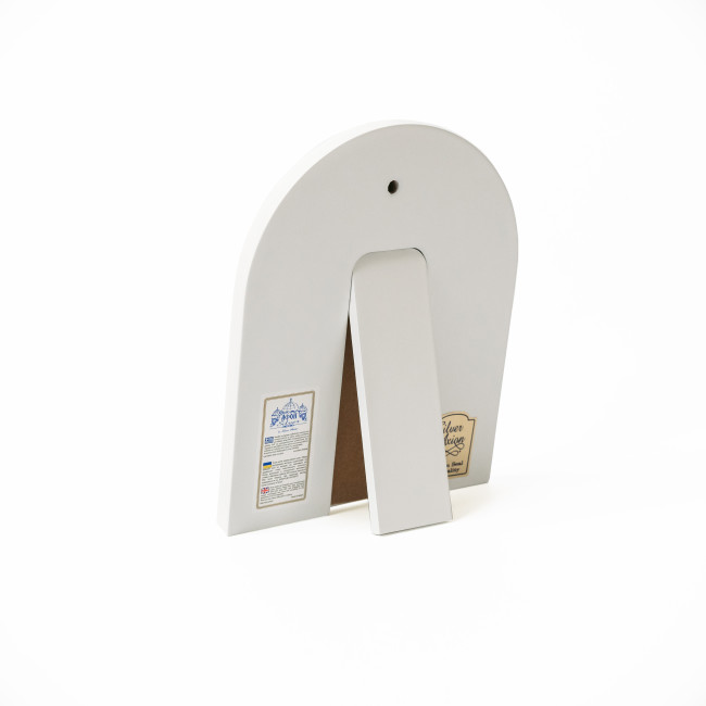 Ікона Святе Сімейство 20х25см срібна аркової форми на білому дереві EP5-188XBG-WH/S