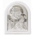 Ікона Святе Сімейство 14,7х18см срібна аркової форми на білому дереві EP4-188XBG-WH/S