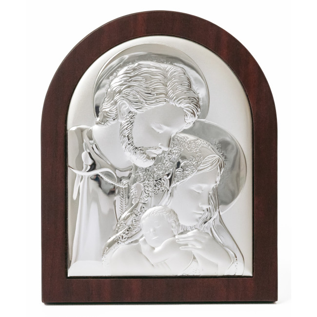 Ікона Святе Сімейство 14,7х18см срібна аркової форми з рамкою EP4-188XBG/S