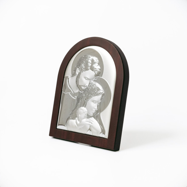 Ікона Святе Сімейство 14,7х18см срібна аркової форми з рамкою EP4-188XBG/S