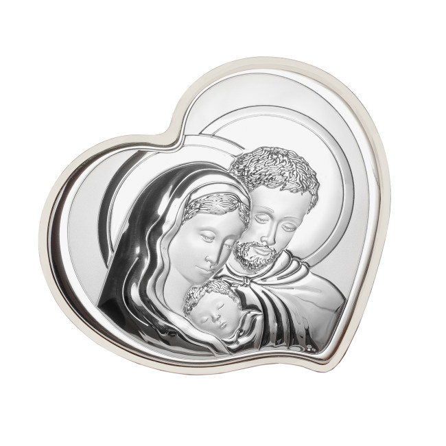 Свята Родина 11x12см срібна італійська ікона MA/E909/4WH