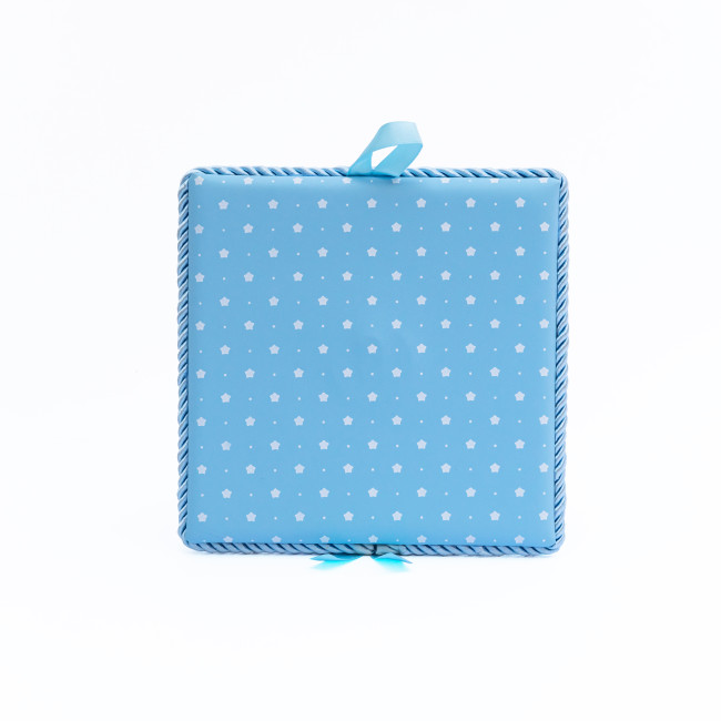 Божа Матір Одигітрія 14x14см музична дитяча іконка на синій подушечці для хлопчика MA/DM652-LC-C