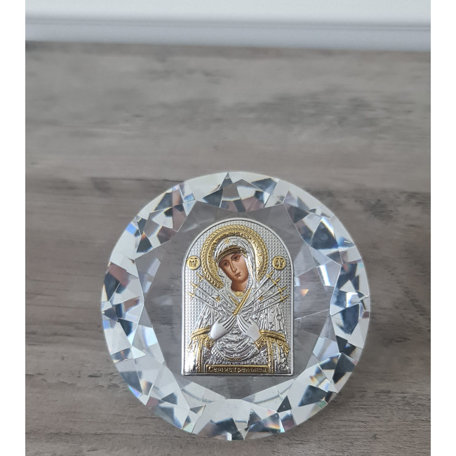 Ікона Семистрільна Богородиця на кристальному алмазі