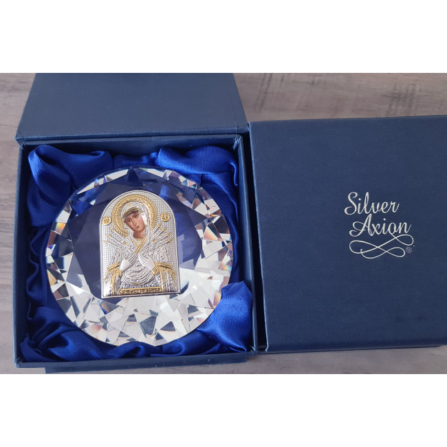 Ікона Семистрільна Богородиця на кристальному алмазі