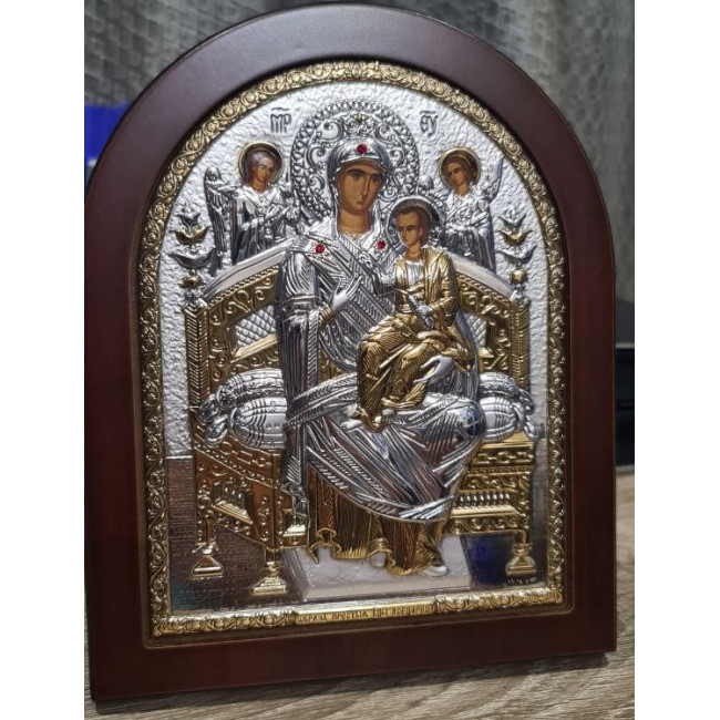 Всецариця Небесна 15х20см Божа Матір срібна іконаі