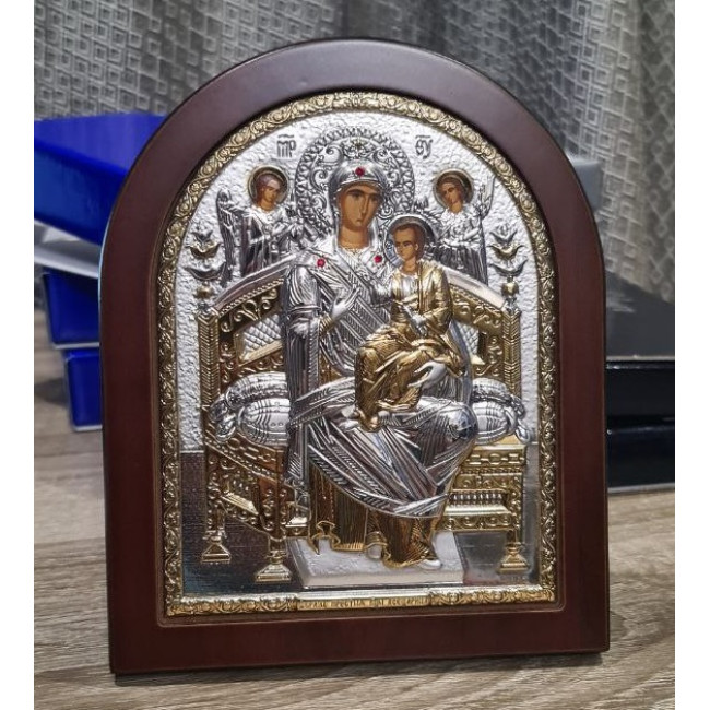 Всецариця Небесна 15х20см Божа Матір срібна іконаі