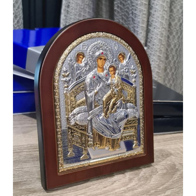 Всецариця Небесна 15х20см Божа Матір срібна іконаі