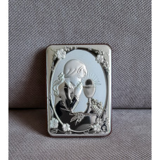 Срібна іконка 7x10 см на Перше Урочисте Причастя для дівчинки Срібна іконка 7x10 см на Перше Урочисте Причастя для дівчинки