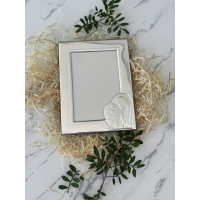 Срібна фоторамка 10х15 на Перше Причастя для дівчинки з іконкою 