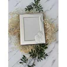 Срібна фоторамка 10х15 на Перше Причастя для дівчинки з іконкою 