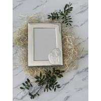 Срібна фоторамка 10х15 см на Перше Причастя для хлопчика з іконкою IHS