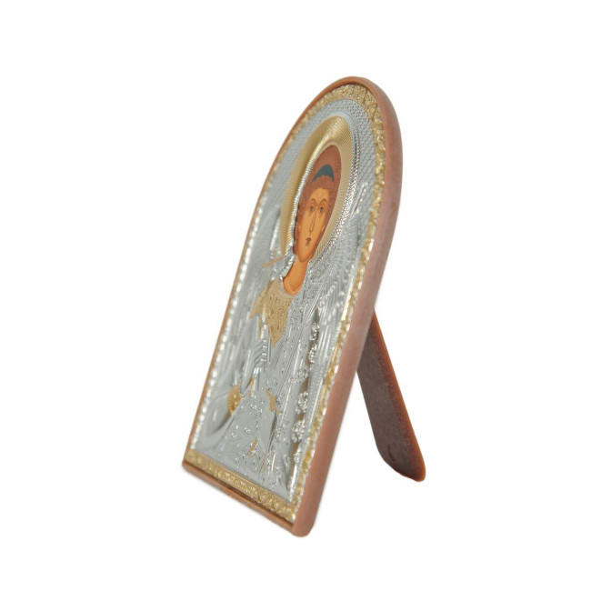 Икона Ангел Хранитель 4х5,6см в серебре в пластиковом киоте  ( Греция )