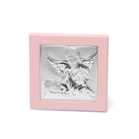 Икона серебряная Ангел Хранитель 11х11см  в подарок девочке на крестины или день рождения