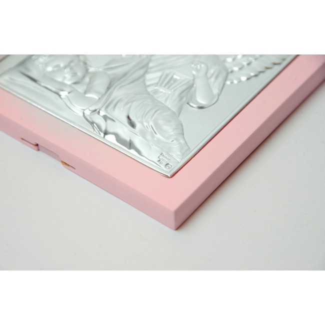 Ікона срібна Ангел Хранитель 11х11см у подарунок дівчинці на хрестини або день народження