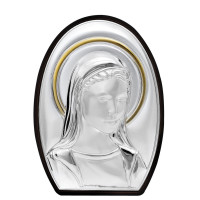 Икона "Фатимская Божья Матерь" в серебряном окладе 7,5X12,5 см