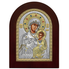 Ікона Іверська Божа Матір у сріблі та позолоті 15х19 см (Греція)