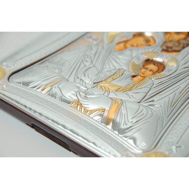 Ікона Святе Сімейство 9,5x12,5см в срібній рамці з позолотою 