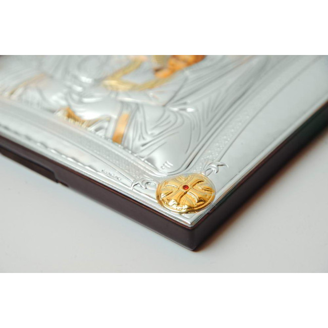 Ікона Святе Сімейство 9,5x12,5см в срібній рамці з позолотою 